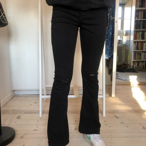 Svarta Jeans - Fina svarta jeans från Gina Tricot. De sitter väldigt bra men har blivit lite för korta på mig. Jag är ungefär 170cm.
