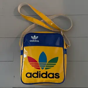 Yellow and blue retro Adidas bag