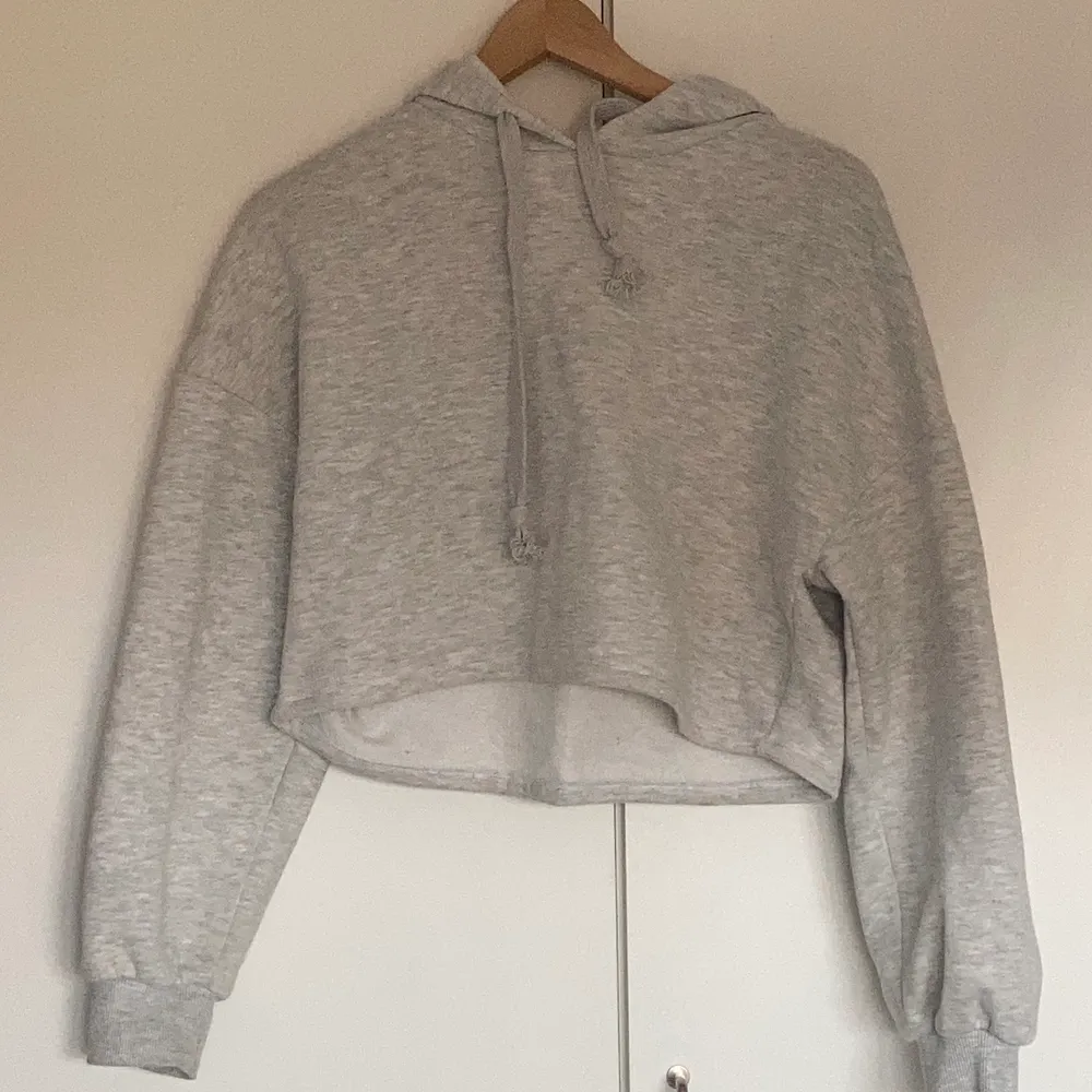 Grå basic hoodie från Gina tricot, inte så väl använd och i ett bra skick. Köpte för 250 och säljer för 75+frakt(45kr). Hoodies.