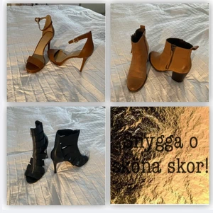 Skor! Michael Kors samt ett par Xit. - Säljer mina älskade Michael Kors skor. Dom är otroligt sköna och stabila trots den höga klacken. De svarta har resår i samtliga remmar vilket gör dom följsamma. Bara provade inomhus. Jag har slitit upp min knän och har därför svårt att gå i högklackat. Michael Kors skorn är strl 9 vilket motsvarar strl 40. Jag har 39 i vanliga fall o dom sitter riktigt bra men kan även passa någon med strl 40. Kängorna är strl 39. Gärna 600kr st för MK och 250 för de andra. Enbart Swish :)