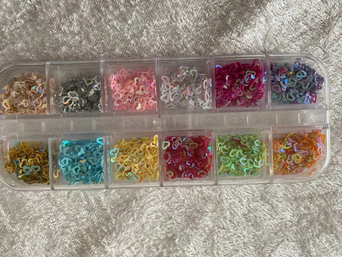 12 färger Glitter Nagel Deklaration 