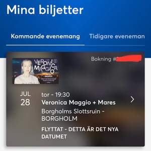 Säljer min slutsålda biljett till Veronica Maggio + Mares konserten i Borgholm, då annat tyvärr har kommit emellan💓