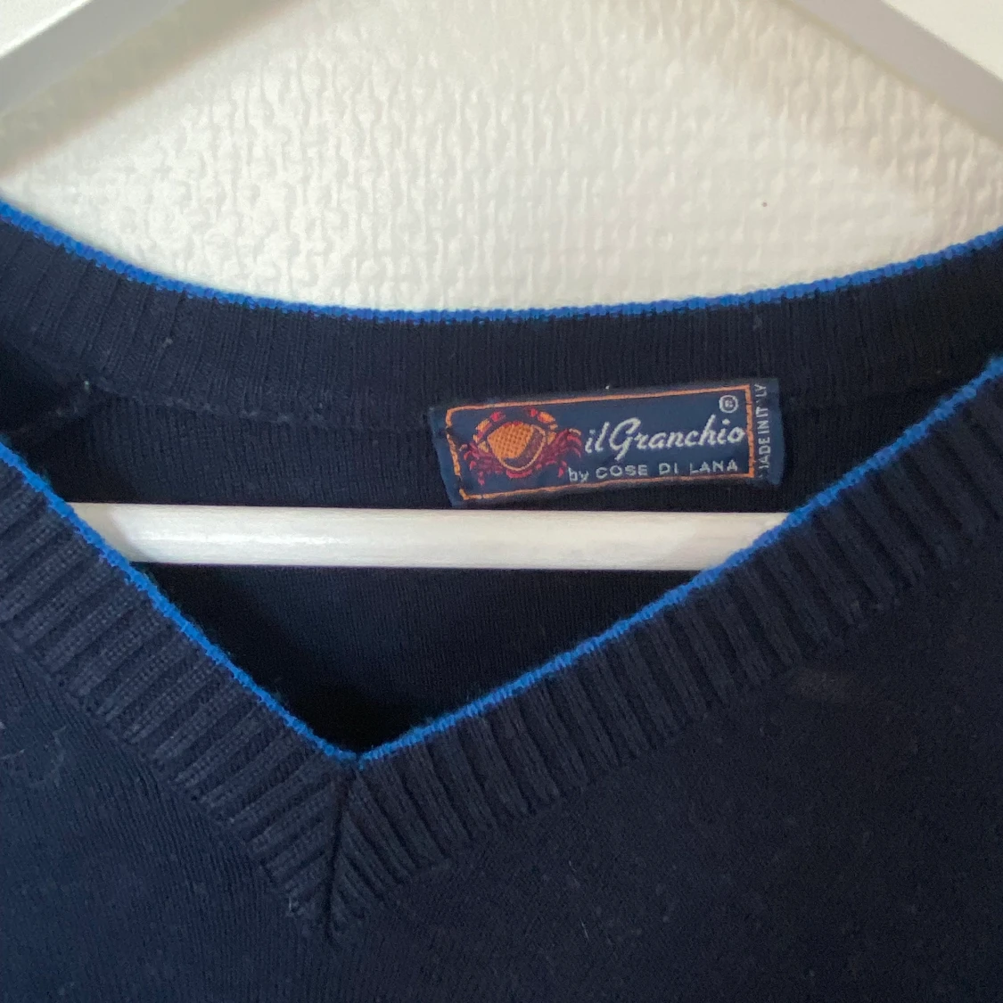 Stickad Blå Tröja  - 90
