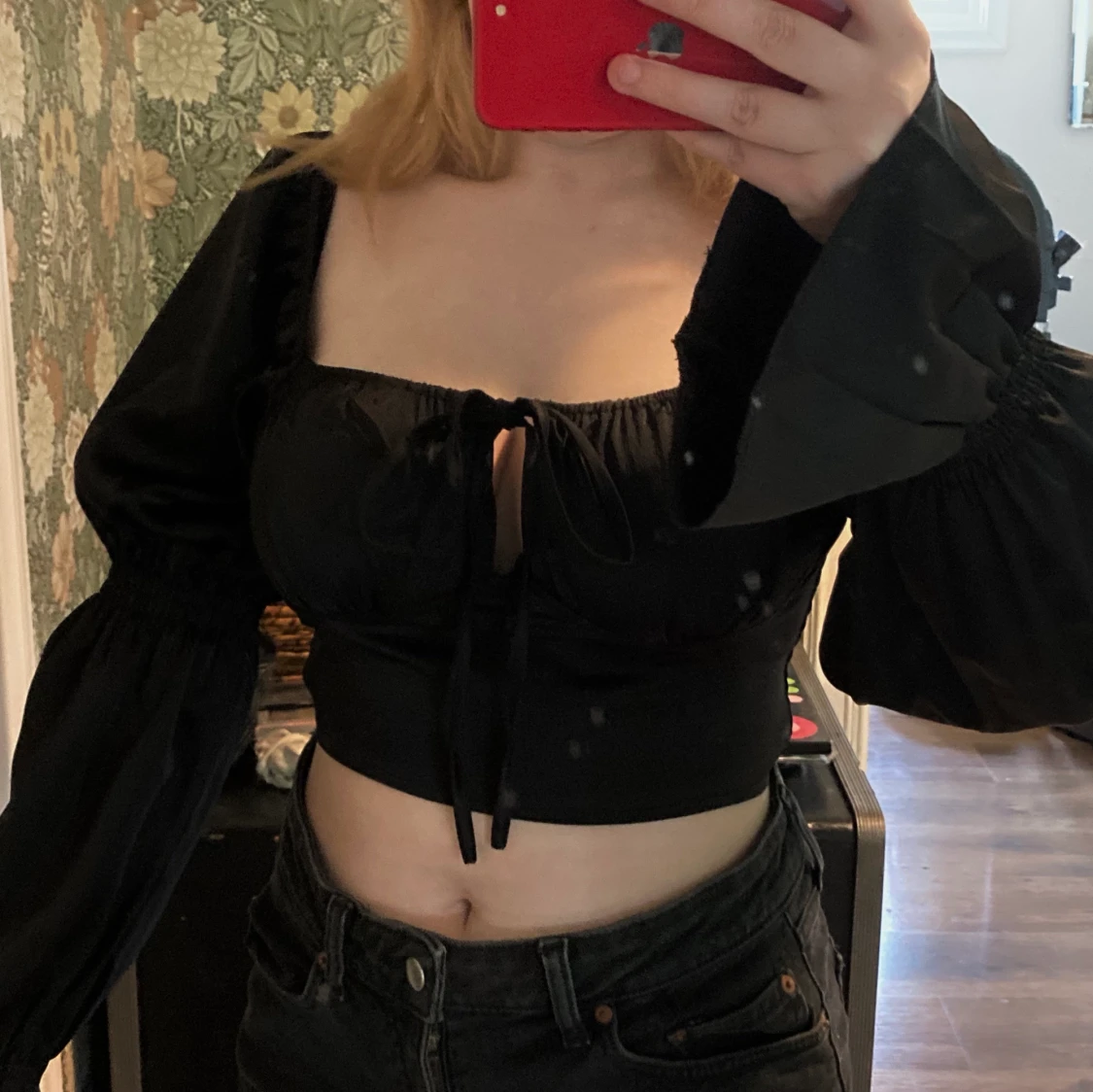Svart silkes topp