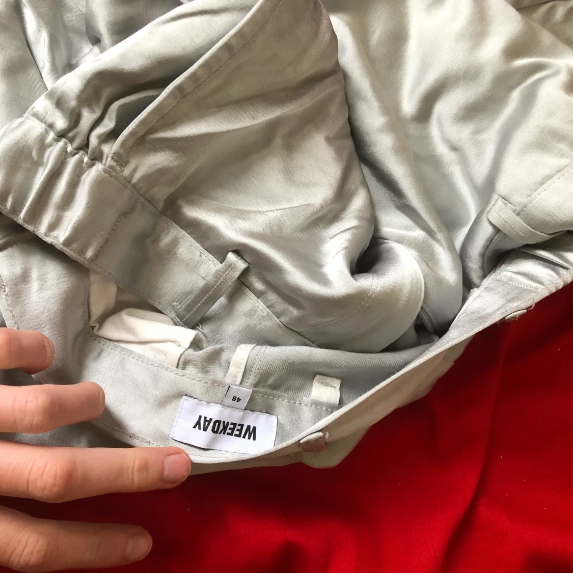 Silvriga kostym byxor