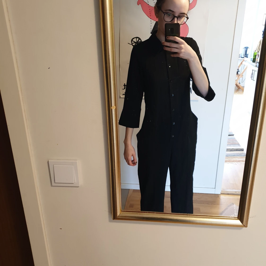 Svart byxdress, ny - 90