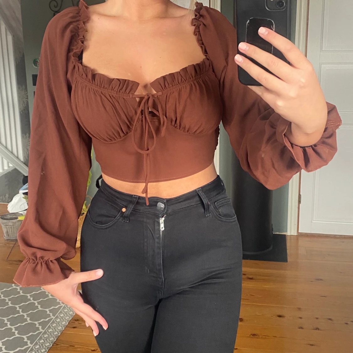 Långärmad crop top - 90