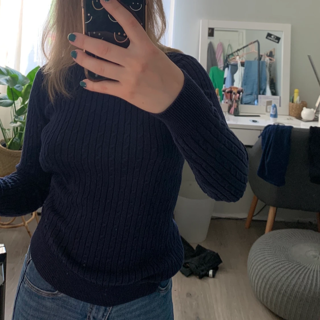 Ribbad tröja - 90