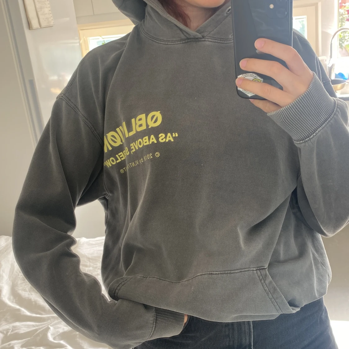 Grå oversized hoodie