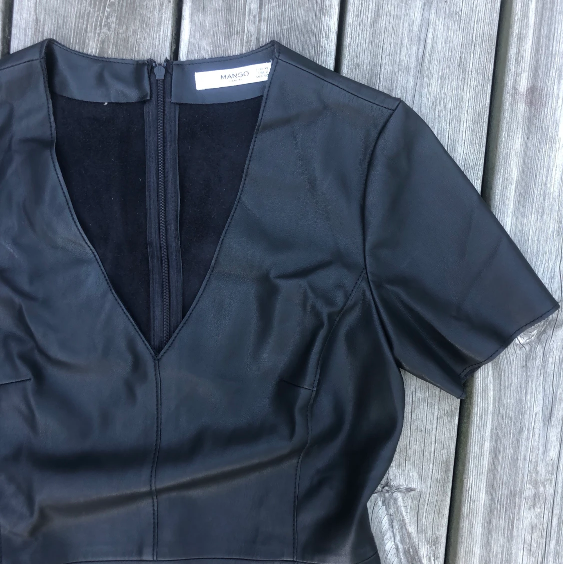 Svart PU-klänning - 91