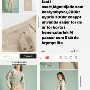 Kostymbyxor lowwaist - Dessa från hm fast svarta i storlek m passar som a då de har krympt, det är då därför jag säljer dom :) 