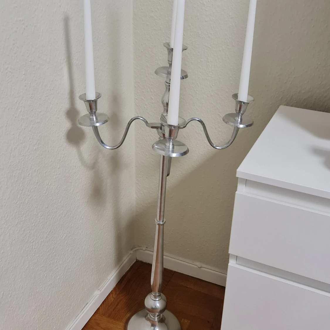 Kandelaber med 5arm i silverfärg