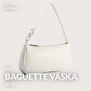 Vit baguette väska aldrig använd, skriv vid intresse. Köparen står för frakten.