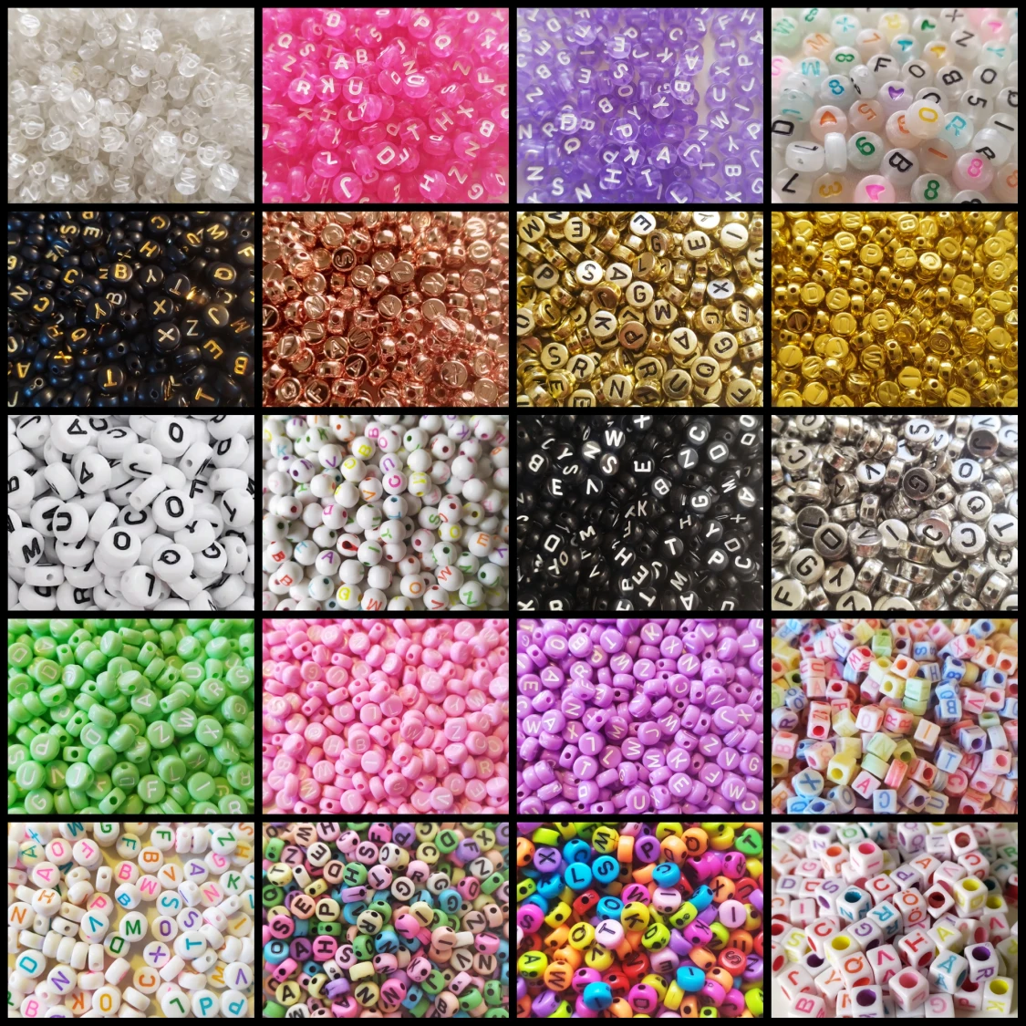 GRATIS FRAKT! 100 Pack Bokstavspärlor + Armbandstråd - 90