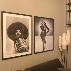 Posters 50 x 70 cm Till vänster Diana Ross Till höger Marlene Dietrich  Nypris 350kr st. Säljer båda för 200kr