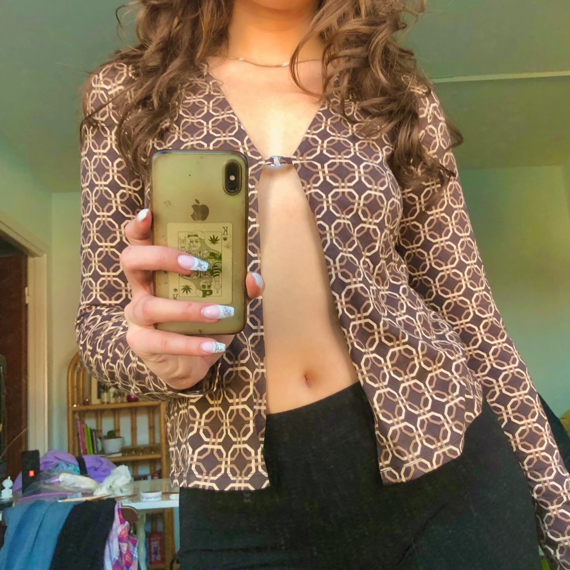 Öppen mönstrad tröja