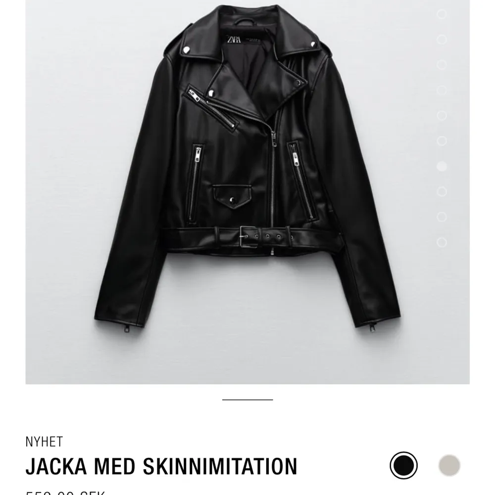 Skinnjacka från zara i stl xs. Nypris 599, säljer för 300kr . Jackor.