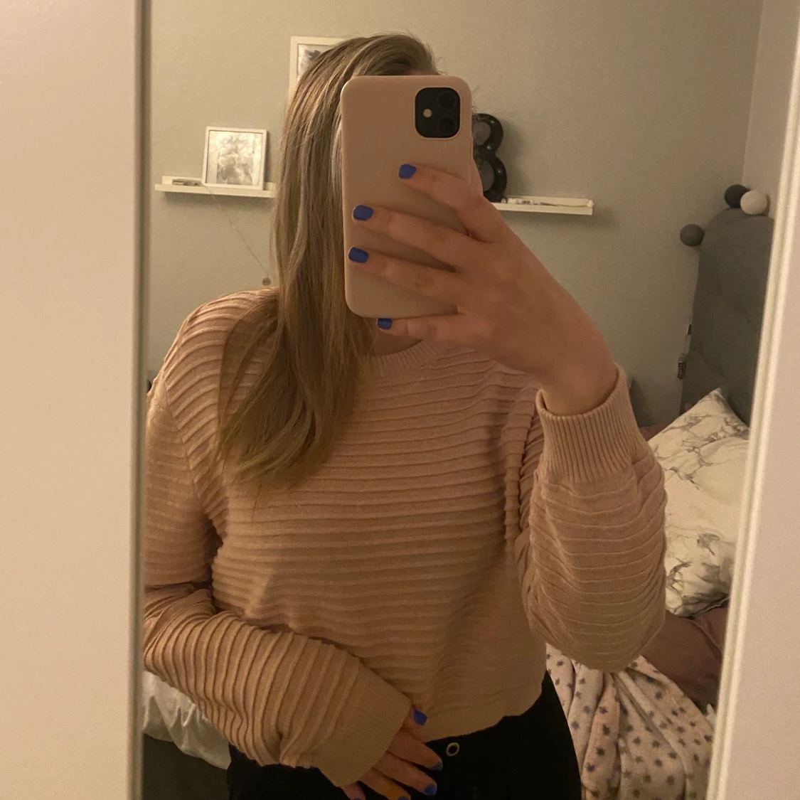 Snygg rosa/beige tröja