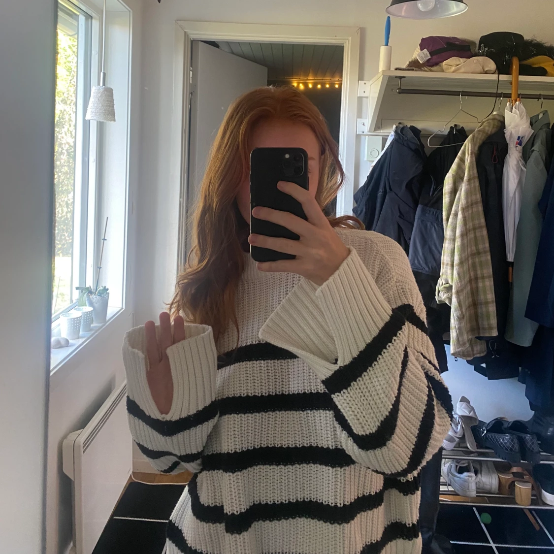 Stickad randig tröja - 90