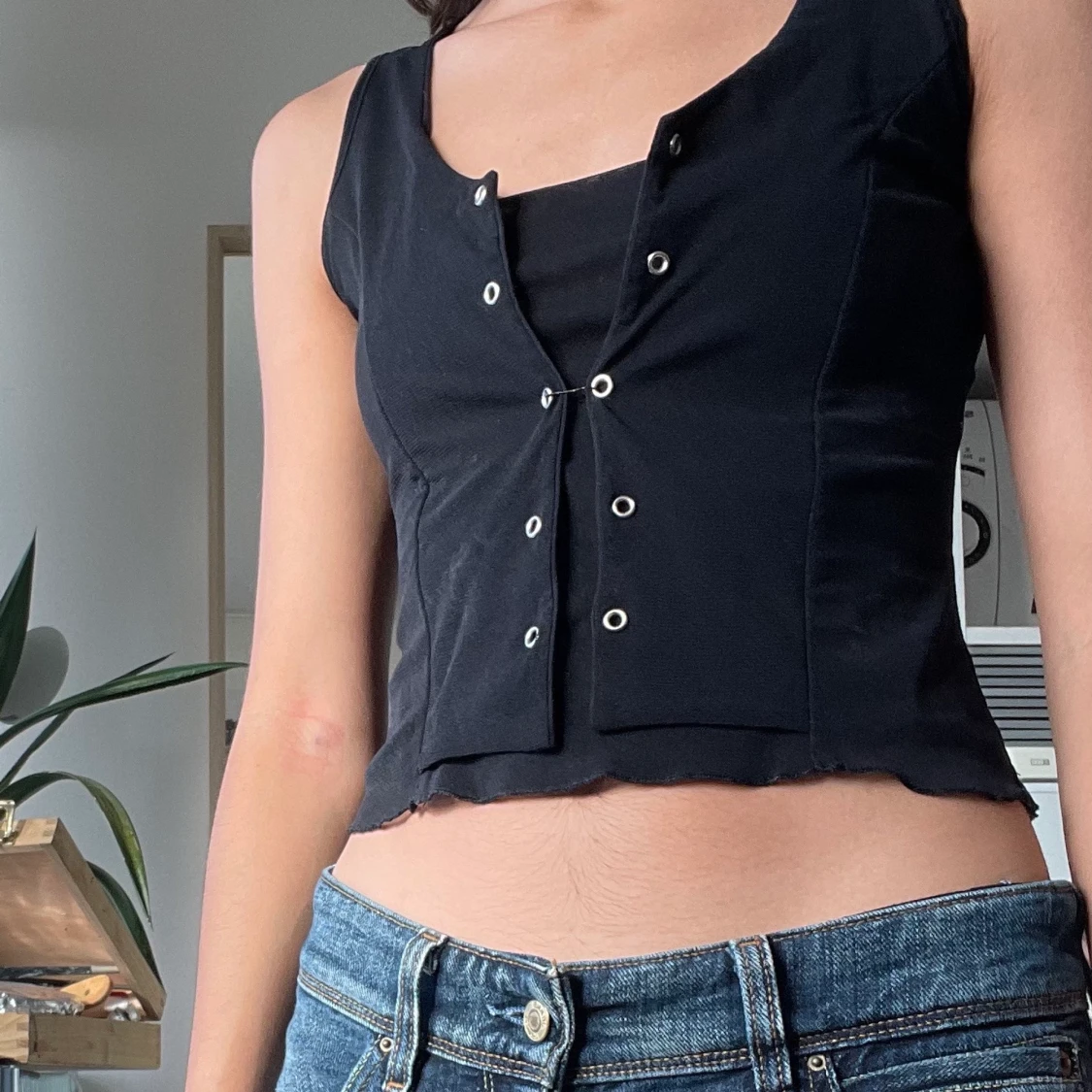 Svart mesh linne y2k