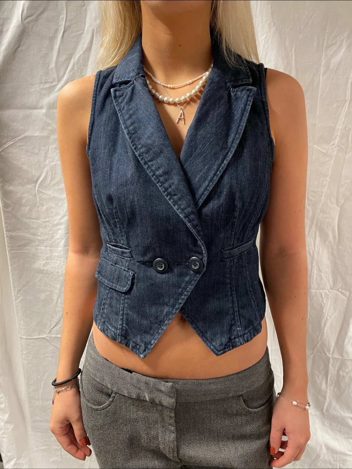 Blå jeansväst