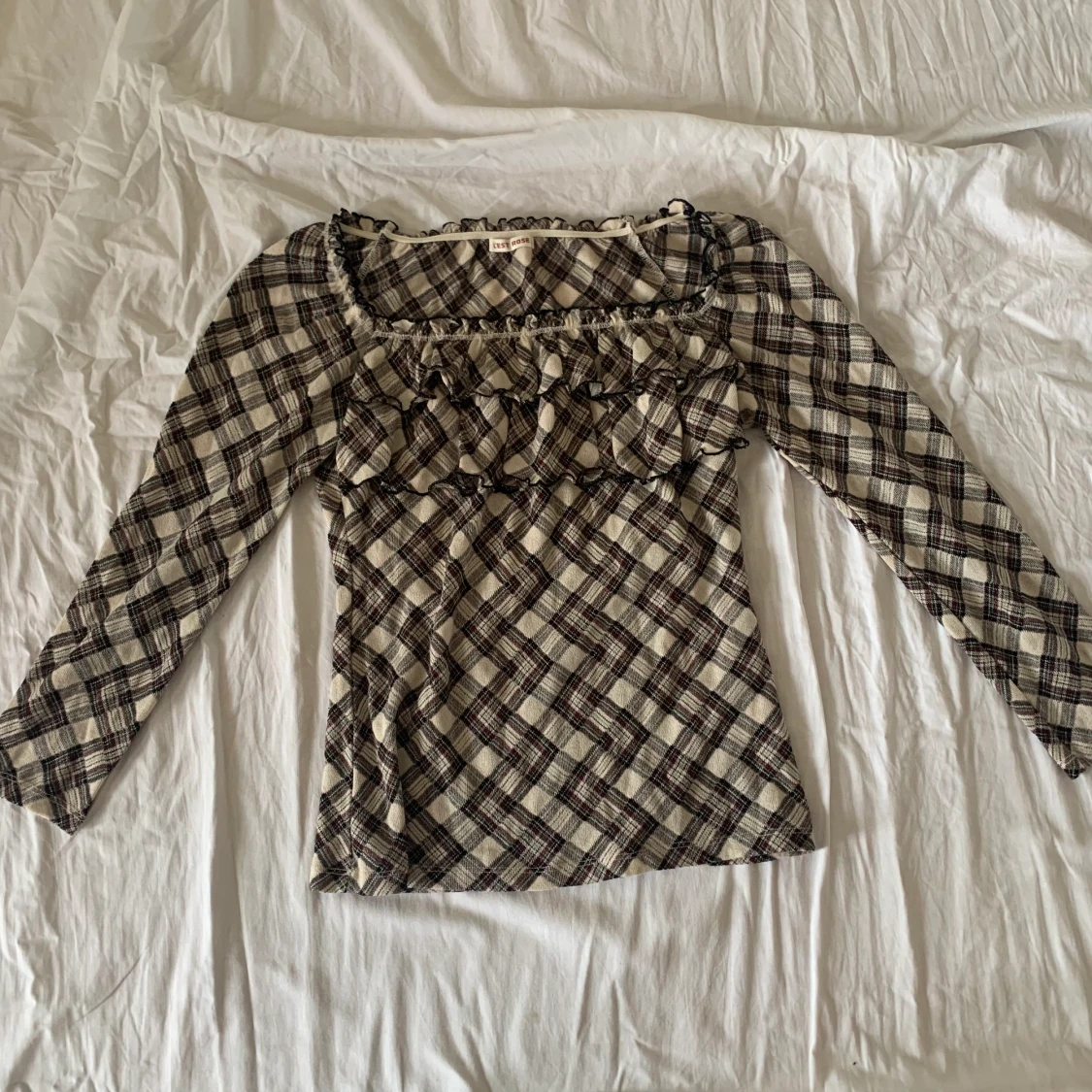 långärmad rutig topp från japanska l’est rose<3 - 90