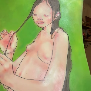 airbrushed glossy girl - Airbrushed tavla med hentaikänsla, original med ett glossy top coat och skimmer. 50x70 cm   köp nu för 1200kr eller så lyssnar jag på bud från 900kr:*   finns att hämta i stockholm annars postas den<3