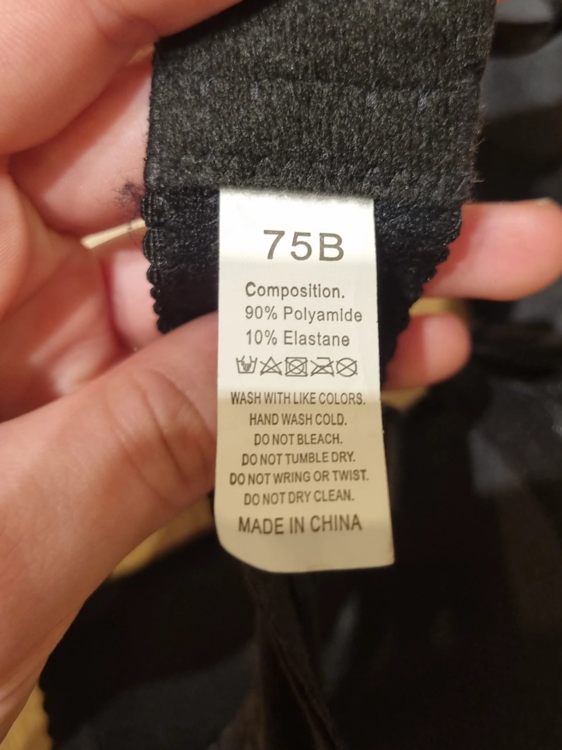 Svart bh med strassband - 2