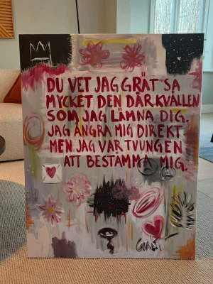 Hov1 tavla - Egen målad hov1 tavla på canvas i akryl, mått 70x90 