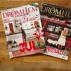 Drömhem & Trädgård - Två inspirerande magasin fyllda med tips för julpyssel, inredning och mysiga DIY-projekt. Perfekt för dig som vill skapa en personlig och kreativ atmosfär hemma, med idéer för dekoration, blommor och julklappar. Passar unga vuxna som gillar pyssel och heminredning.