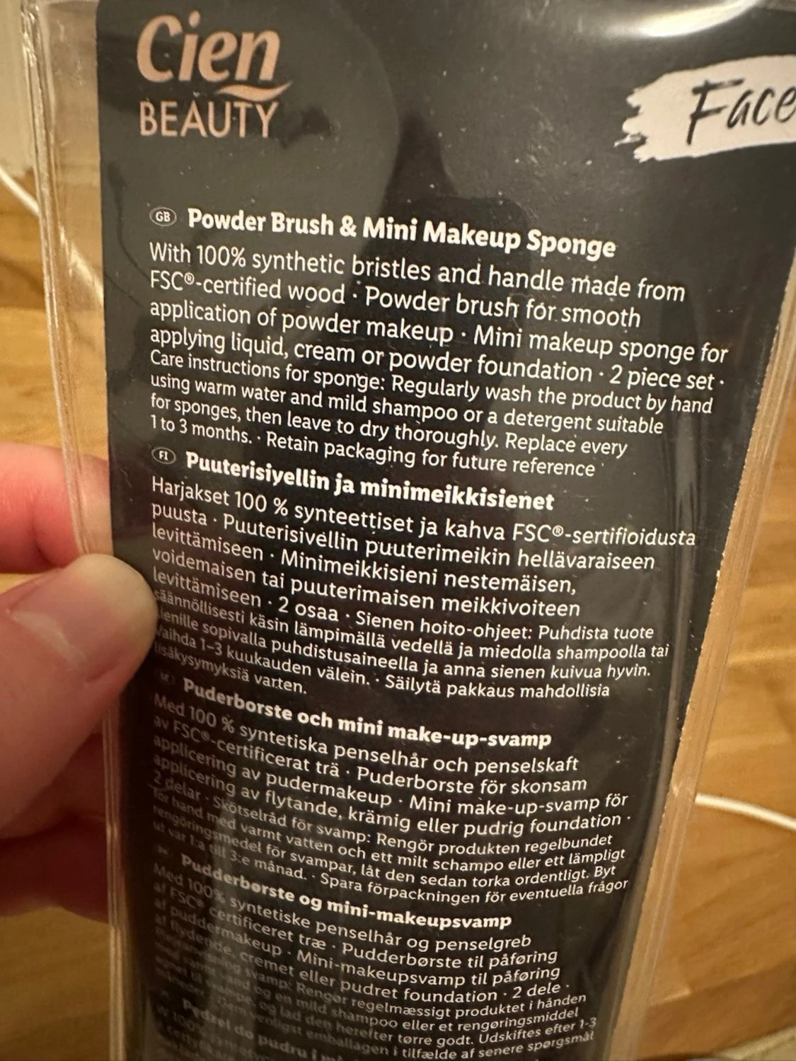 Cien puderborste & makeupsvamp set - 3