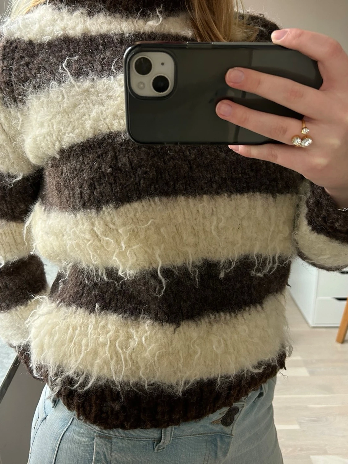 Brun och beige mohair tröja - 1