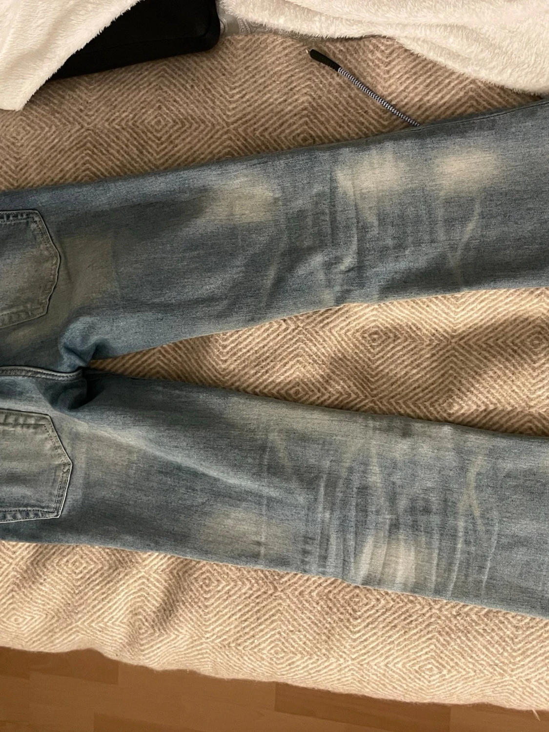 Ljusblå bootcut jeans med låg midja - 4