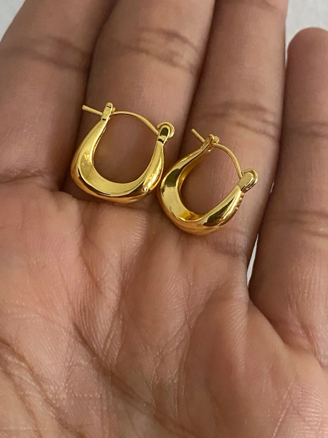 s925 Guldpläterade chunky hoops örhängen