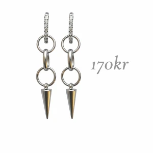 Silvriga örhängen med strass och spikes - Par 