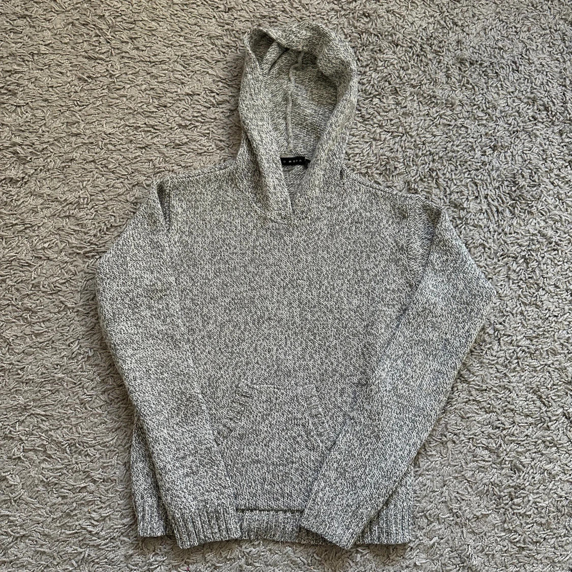 Stickad hoodie - 1