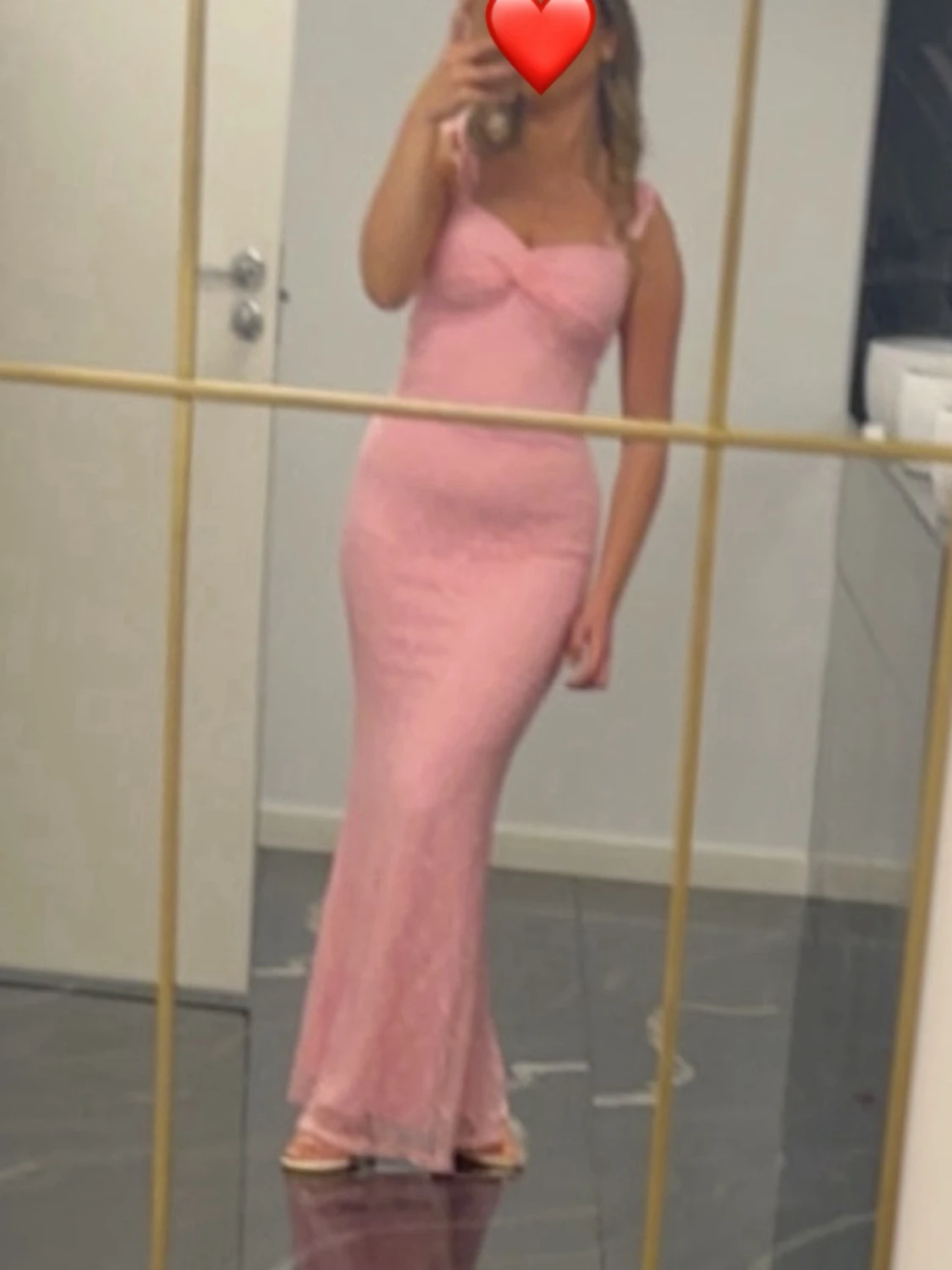 Rosa långklänning med spets från SHEIN  - 4
