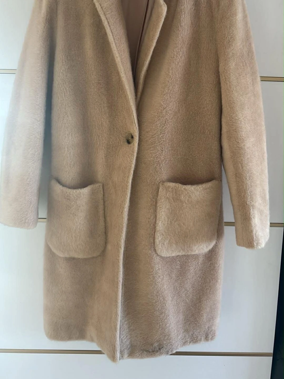 Beige fuskpäls kappa från Only - 1