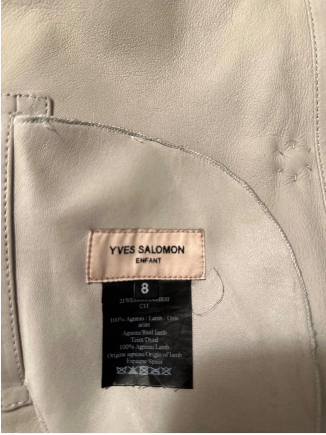 Beige pälsjacka från Yves Salomon - 1