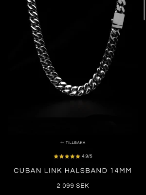 Kejsar Cuban Link 14mm 55cm - Nypris 2099. Använd 2 gånger
