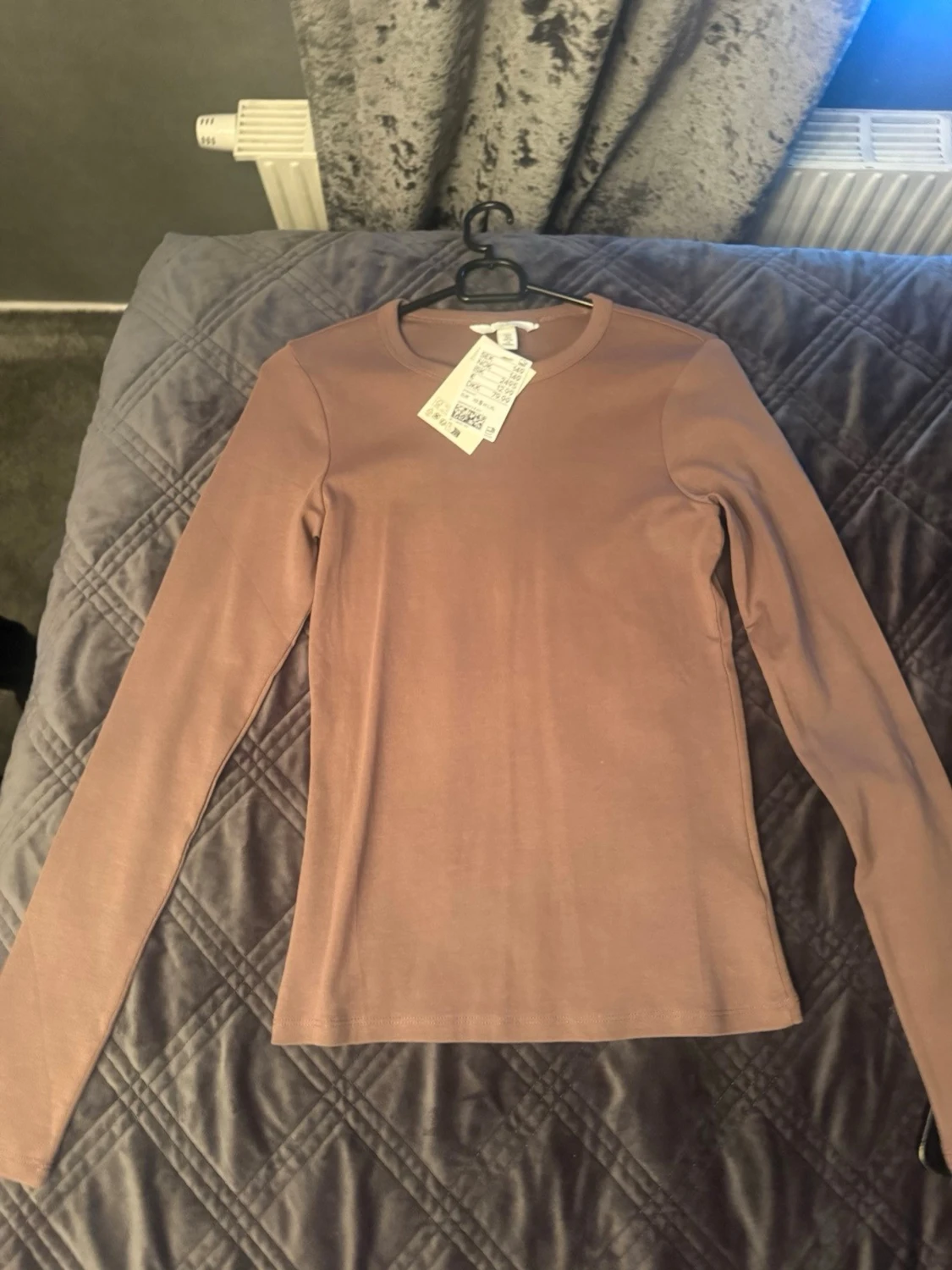 Ljusrosa långärmad topp H&M