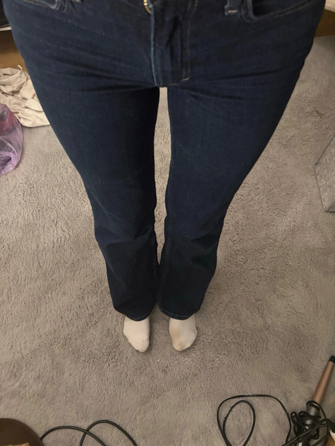 Mörkblå bootcut jeans - 2