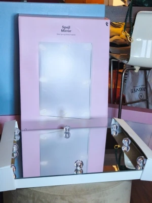 LED Vanity Mirror – White (2 Available) ✨ - Selling 2 identical LED vanity mirrors in white. Perfect for a makeup station, dressing table, bedroom, beauty room, or content creation setup. 🤍 White frame with clean, modern design 💡 Built-in LED lights around the mirror 🔋 Battery operated (3 × AA batteries, not included) 🔘 Simple on/off switch on the side 🪞 Can be placed on a table or mounted on the wall 📏 Approx. 40 cm tall 📦 Original packaging included  💲 Price is for each mirror. NOT for both