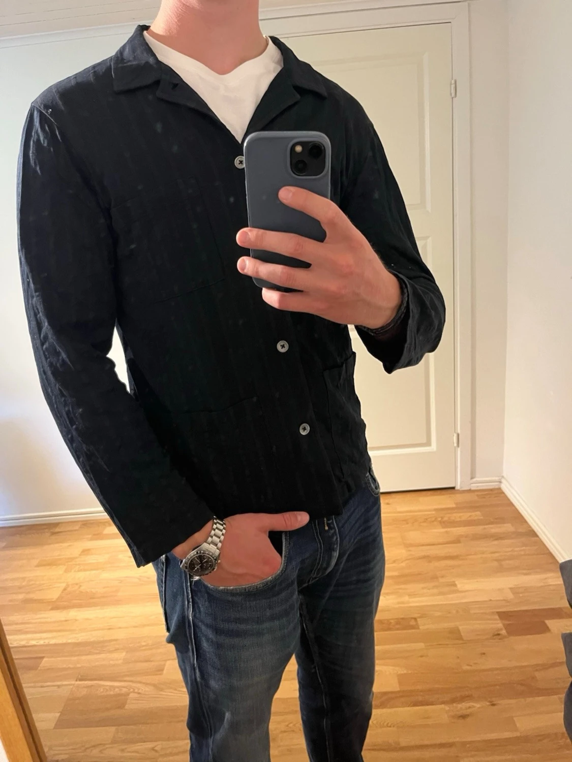 Mörkblå NN07 Overshirt  - 4