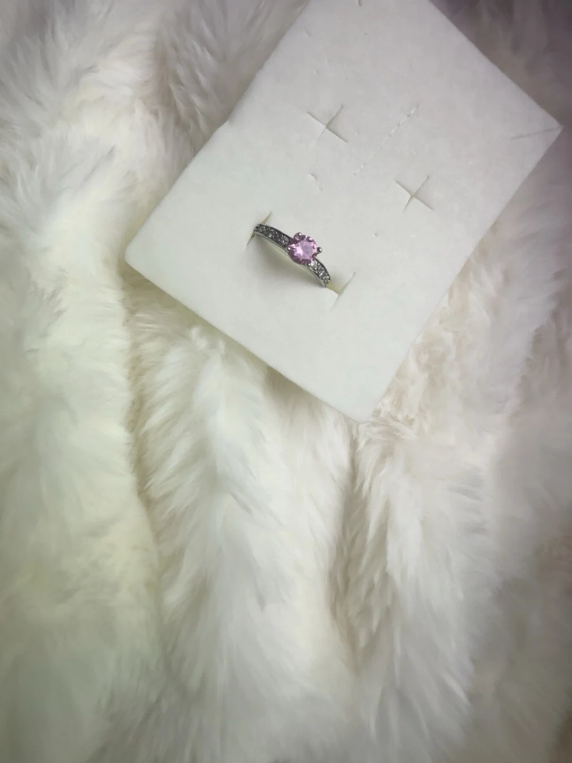 Silverring med rosa sten - 2