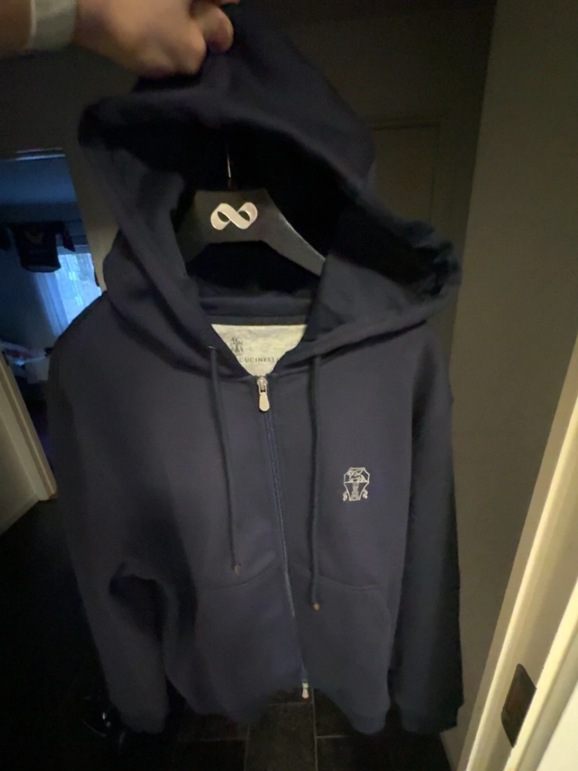 Mörkblå hoodie BRUNELLO CUCINELLI