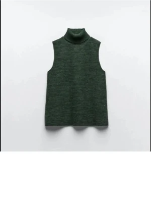 Mörkgrön stickad ärmlös polotröja - Skitcool mörkgrön stickad ärmlös polotröja från Zara. Storlek S🫰🫰