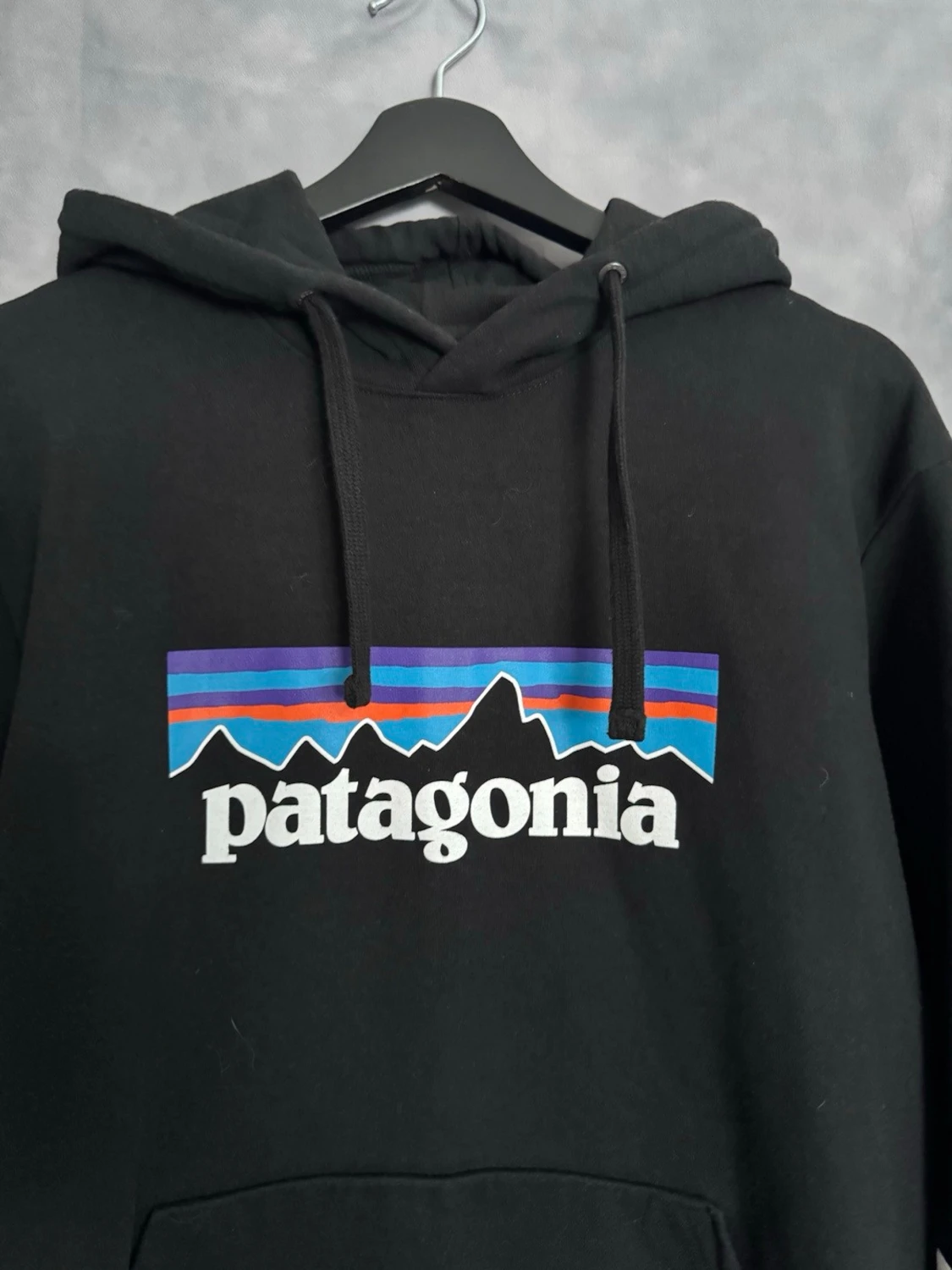 Svart Patagonia hoodie med tryck - 1