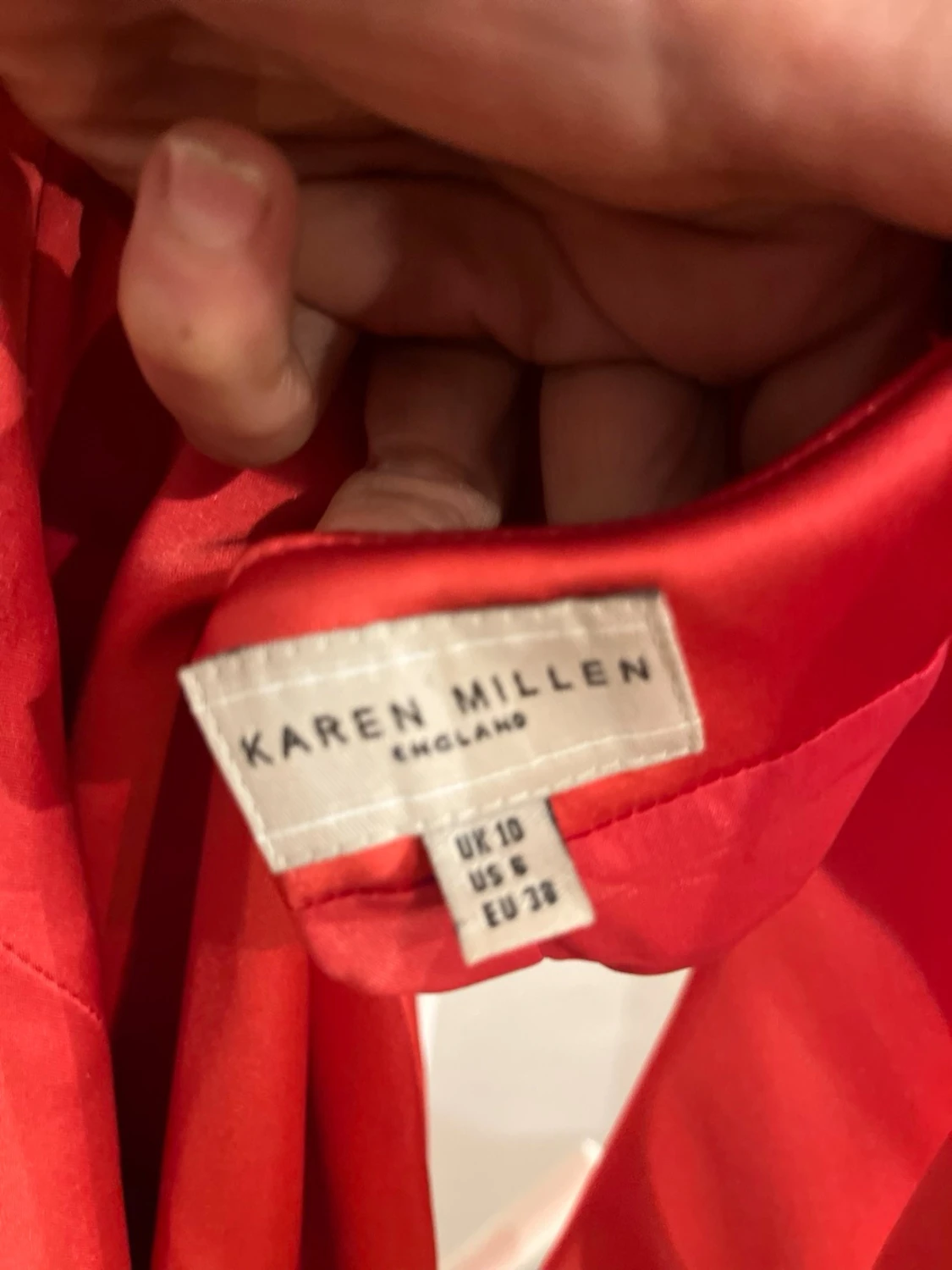 Röd offshoulder klänning Karen Millen - 5