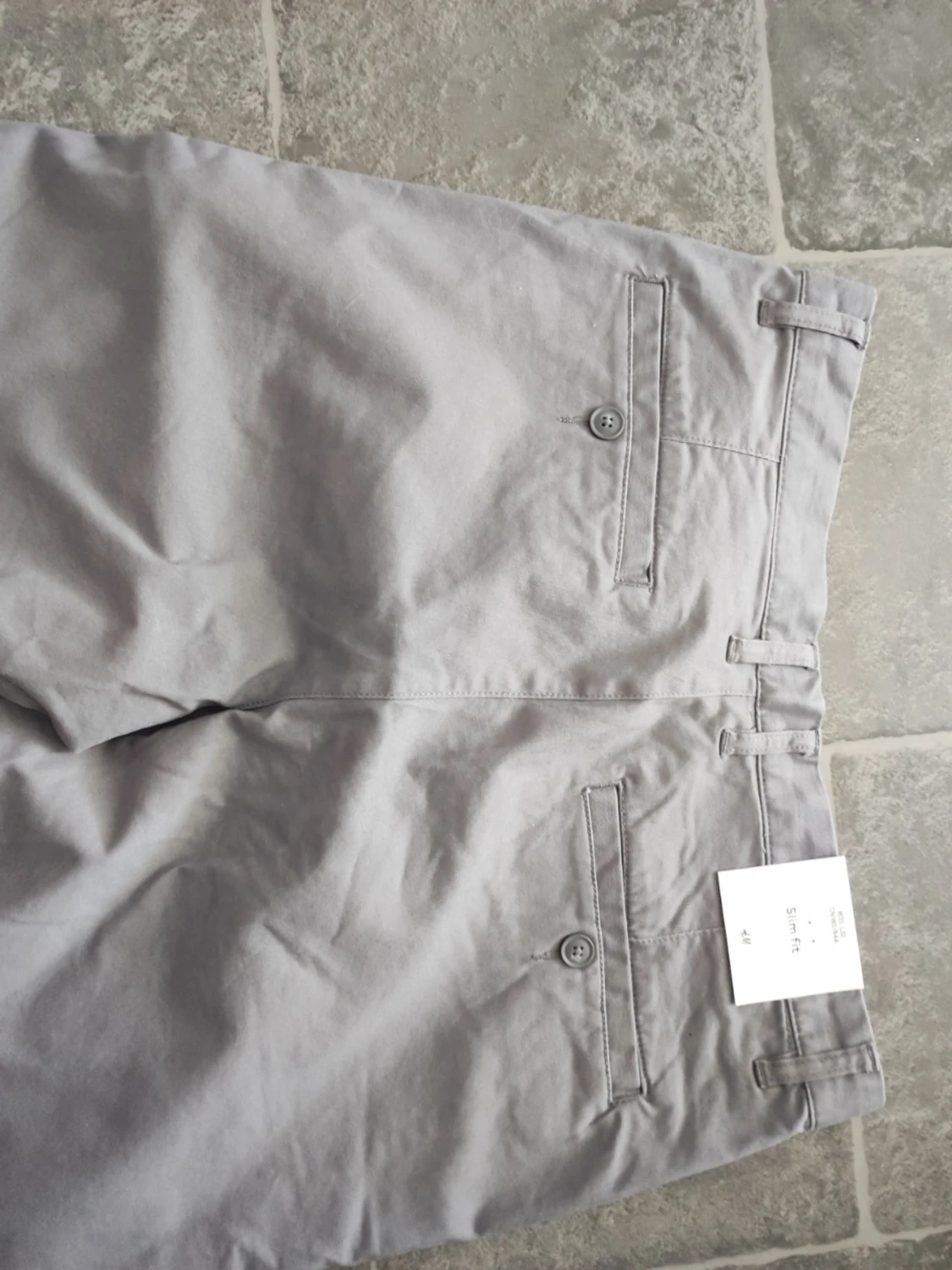 Ljusgrå chinos med rak passform - 3